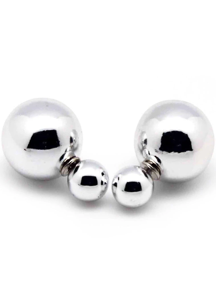 LA Style Rush Disco Ball Post Stud Earring In Silver