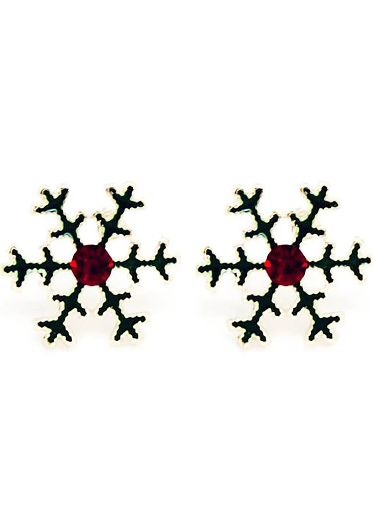LA Style Rush The Great Fantastic Christmas Snowflakes Post Stud Earring