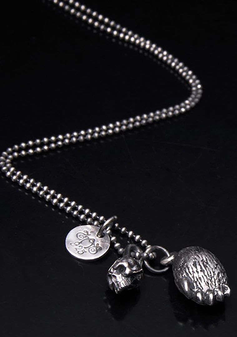 Accessories 2 Abnormal Sides Reversible Grizzly Charm Necklace