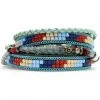 LA Style Rush Sioux Beaded Double Wrap Bracelet