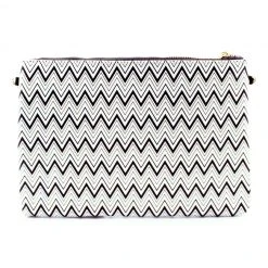 Melie Bianco Bags Zoey Geometric Clutch Crossbody Purse In White