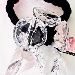 FASHÃ´ Accessories FASH Resin Crystal Braided Jersey Bracelet In Black