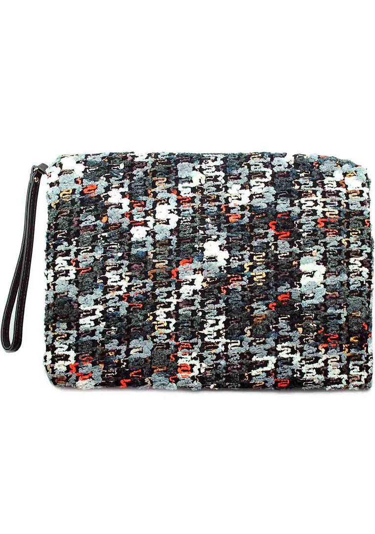 LA Style Rush Bags Mosiac Woven Clutch Handbag