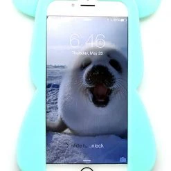 LA Style Rush Accessories Super Star Bear Silicone Case For IPhone 6 In Aqua