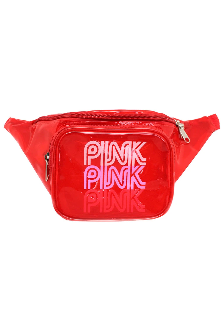 LASR Pink Lady Jelly Fanny Pack In Red Bags