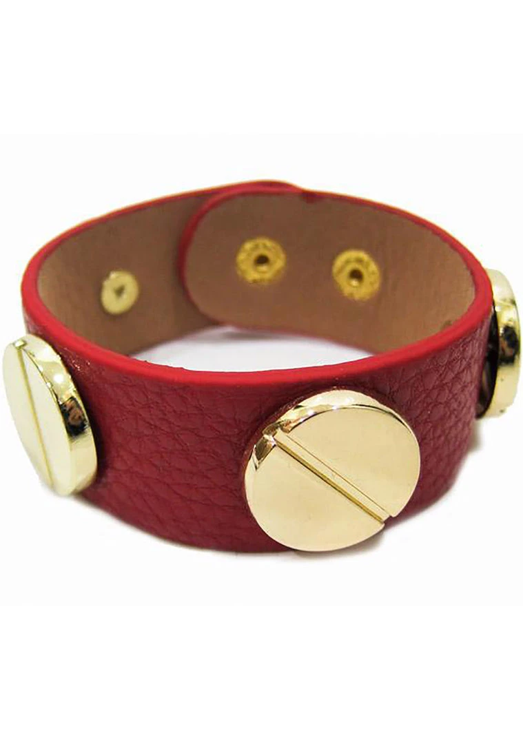 FASHô Large Screw Bracelet In Red/Gold Accessories