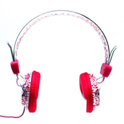 LAXMAX Accessories Pink Splatter Stereo Headphones