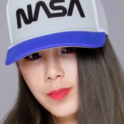American Needle NASA Riptide Valin Flat Brim Hat In Blue Grey