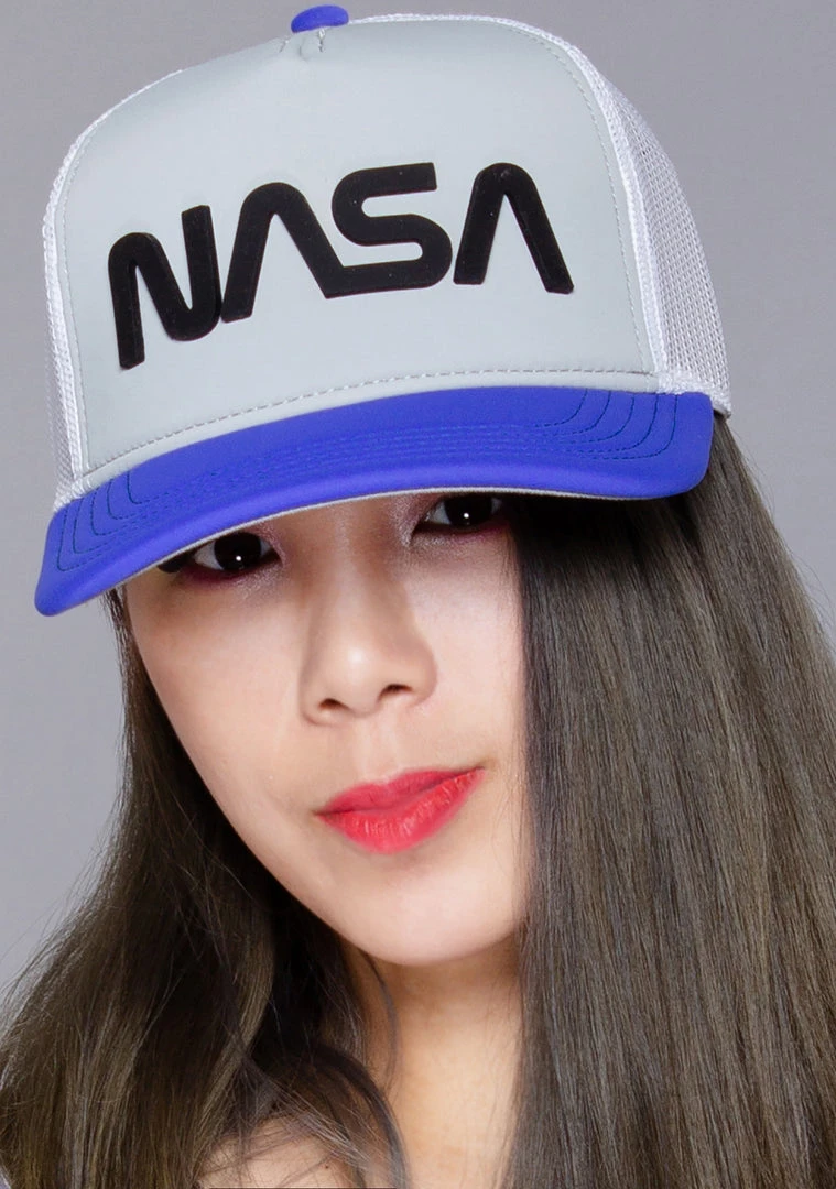 American Needle NASA Riptide Valin Flat Brim Hat In Blue Grey