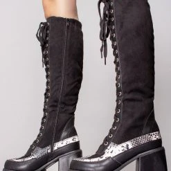 LA Style Rush Venomous Lace Up Boots Shoes