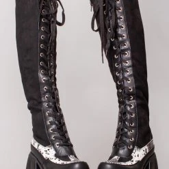 LA Style Rush Venomous Lace Up Boots Shoes