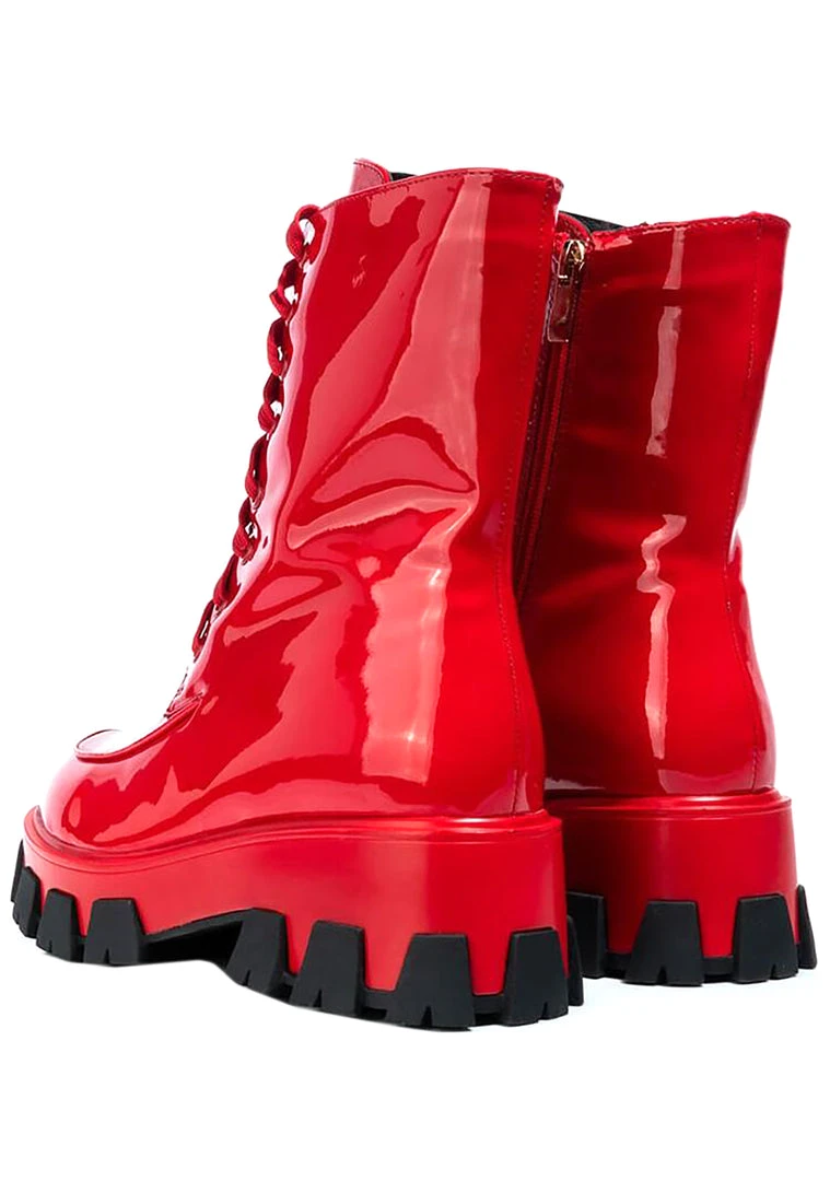 Azalea Wang Threat Alert Military Ankle Boots