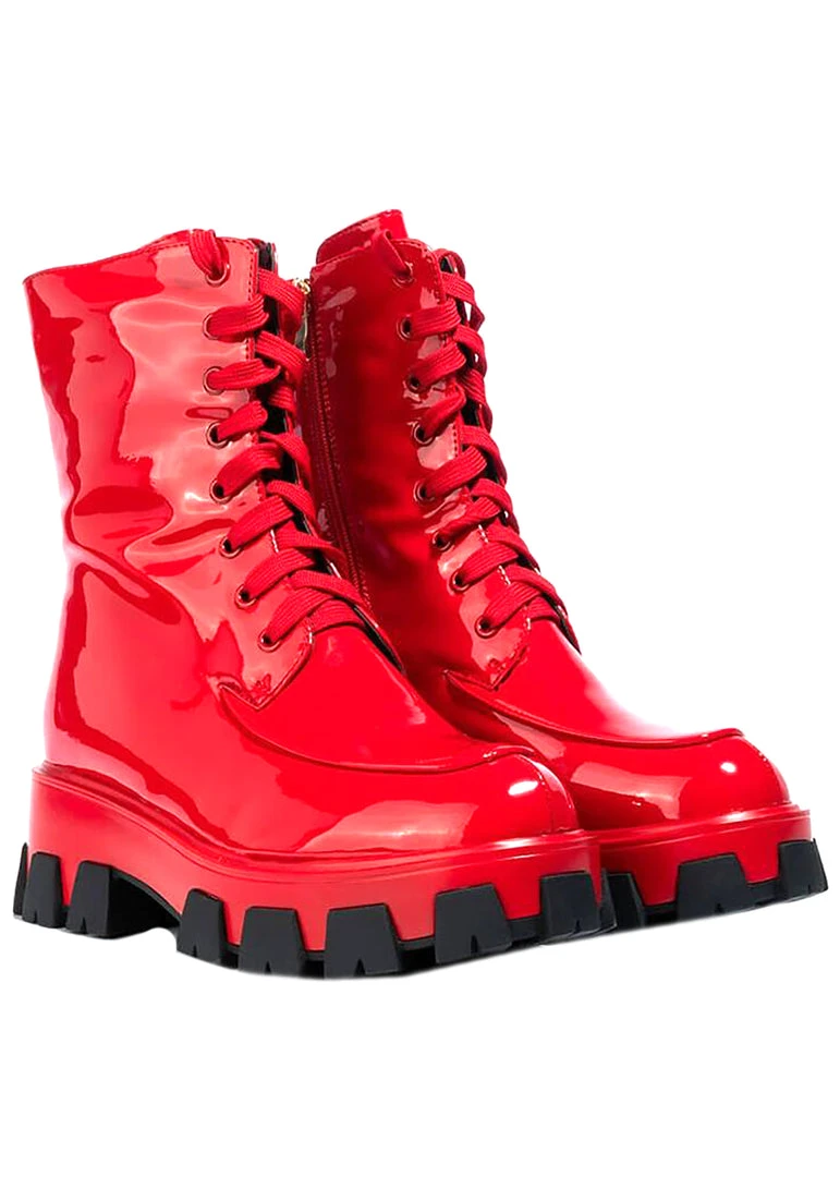 Azalea Wang Threat Alert Military Ankle Boots