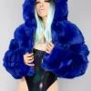 Azalea Wang Sapphire Reign Faux Fur Coat