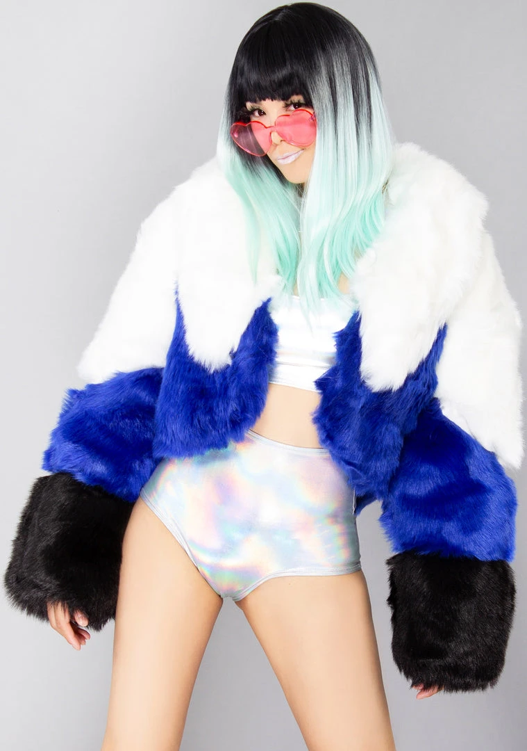 Azalea Wang Mad World Night Queen Faux Fur Coat
