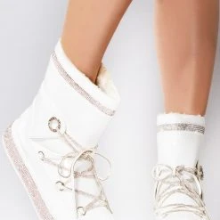 Azalea Wang Fresh Powder Rhinestone Faux Fur Boots The Great Fantastic