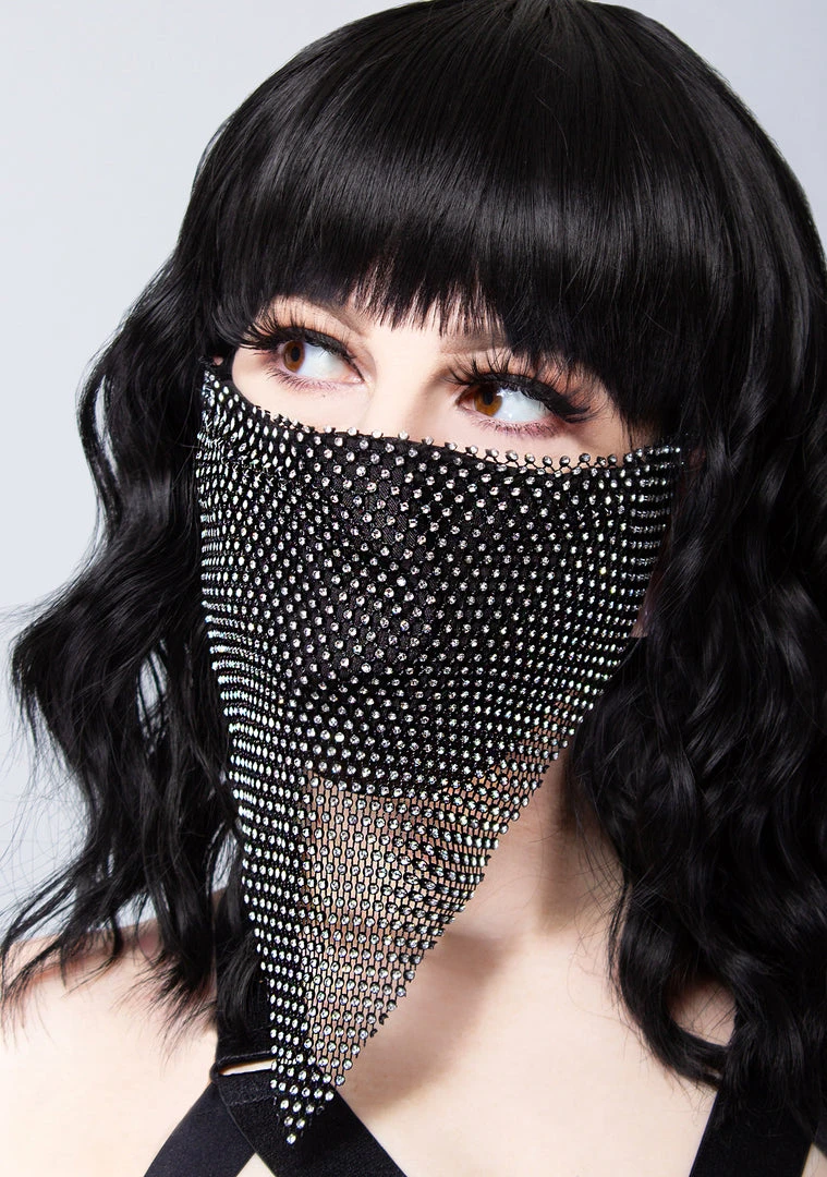 Azalea Wang Mesmerized Rhinestone Face Mask