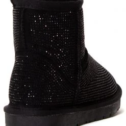 Azalea Wang The Great Fantastic Iced Onyx Rhinestone Faux Fur Boots