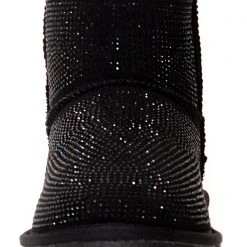 Azalea Wang The Great Fantastic Iced Onyx Rhinestone Faux Fur Boots