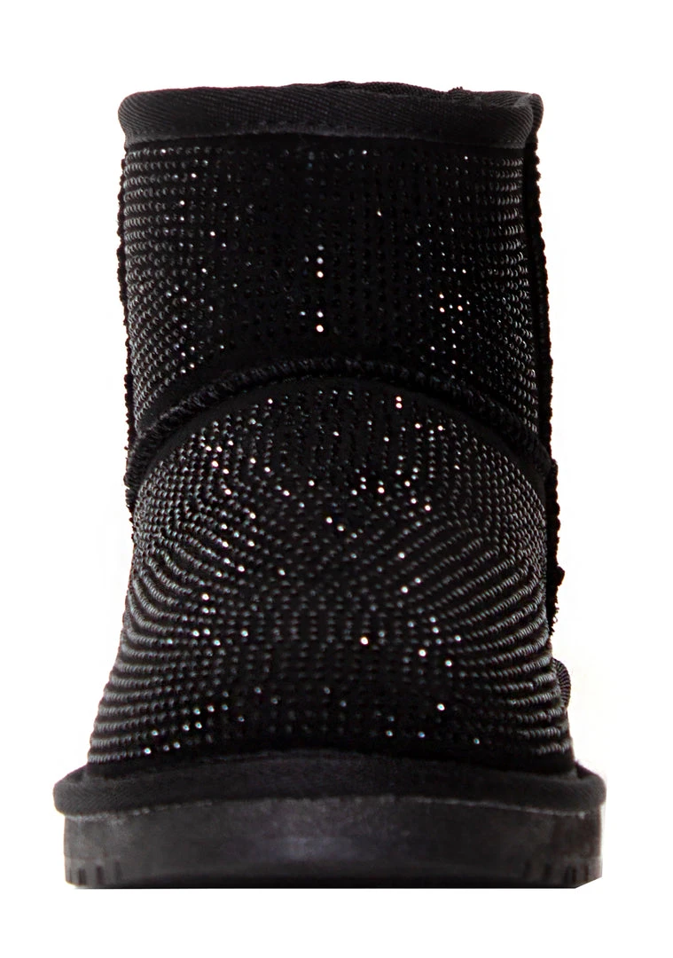 Azalea Wang The Great Fantastic Iced Onyx Rhinestone Faux Fur Boots