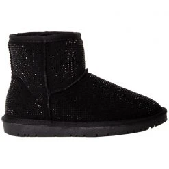 Azalea Wang The Great Fantastic Iced Onyx Rhinestone Faux Fur Boots