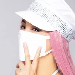 BGlittz The Raven Blanco Vinyl Dust Mask