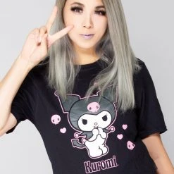 BIOWORLD The Great Fantastic X Sanrio Kuromi Hearts & Skulls T-Shirt