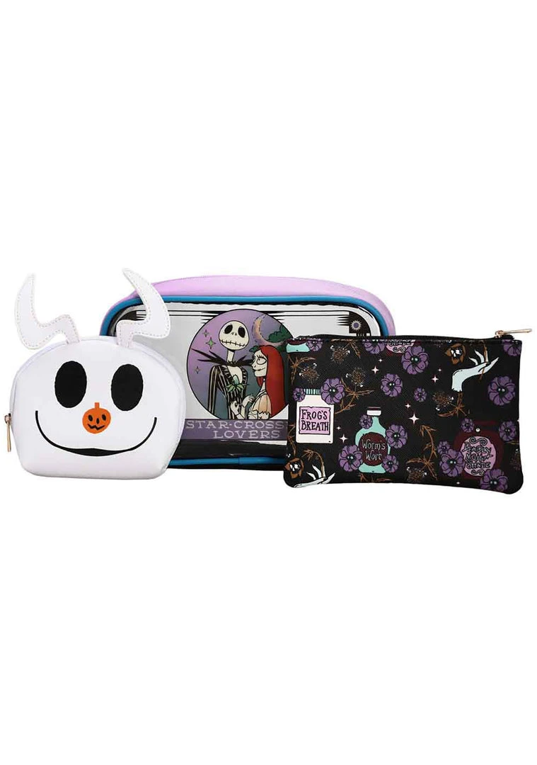 BIOWORLD Bags X Disney Nightmare Before Christmas Mystic Opulence 3PC Cosmetic Bag Set