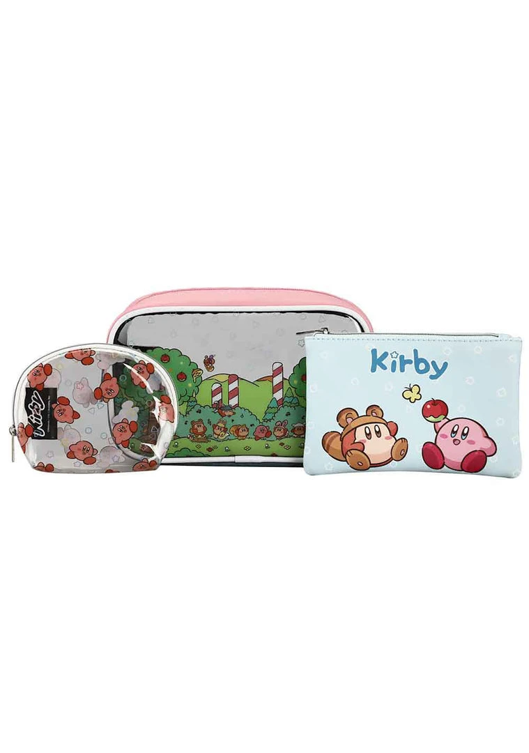 BIOWORLD Bags X Nintendo Kirby Picnic 3 PC Cosmetic Bag Set
