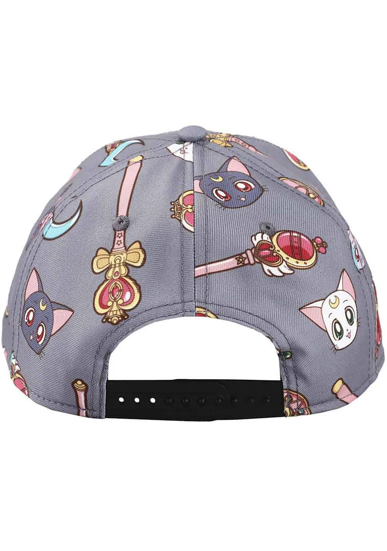 BIOWORLD X Sailor Moon Luna & Artemis AOP Snapback Raglan Hat