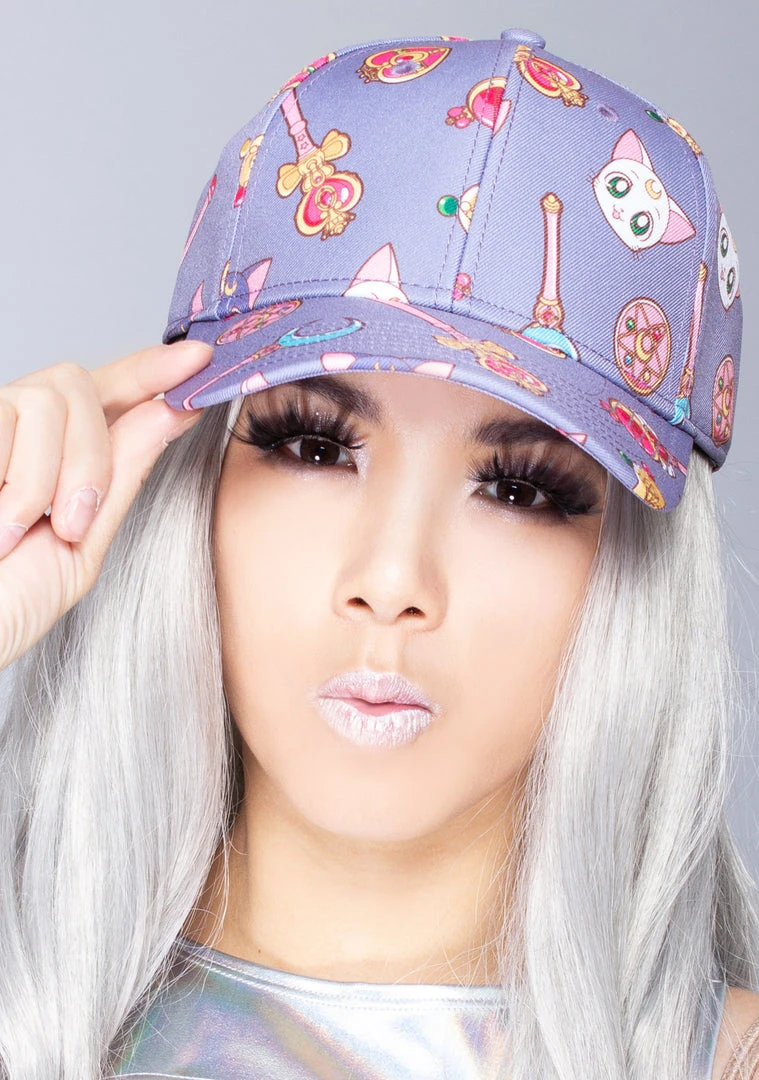 BIOWORLD X Sailor Moon Luna & Artemis AOP Snapback Raglan Hat