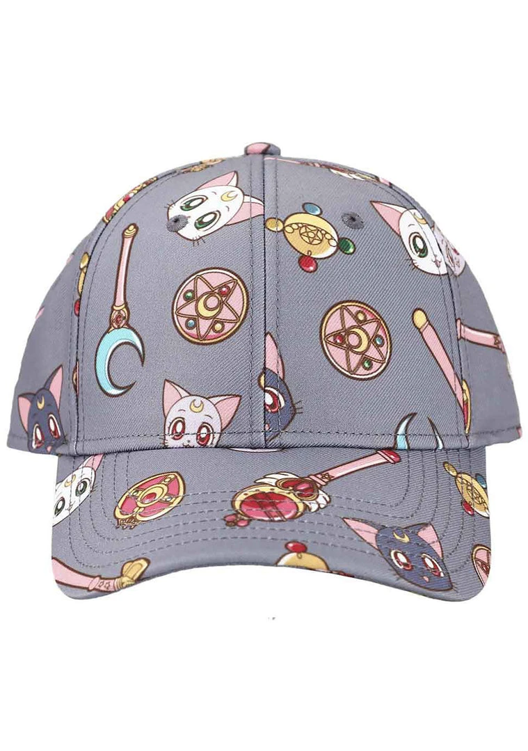 BIOWORLD X Sailor Moon Luna & Artemis AOP Snapback Raglan Hat