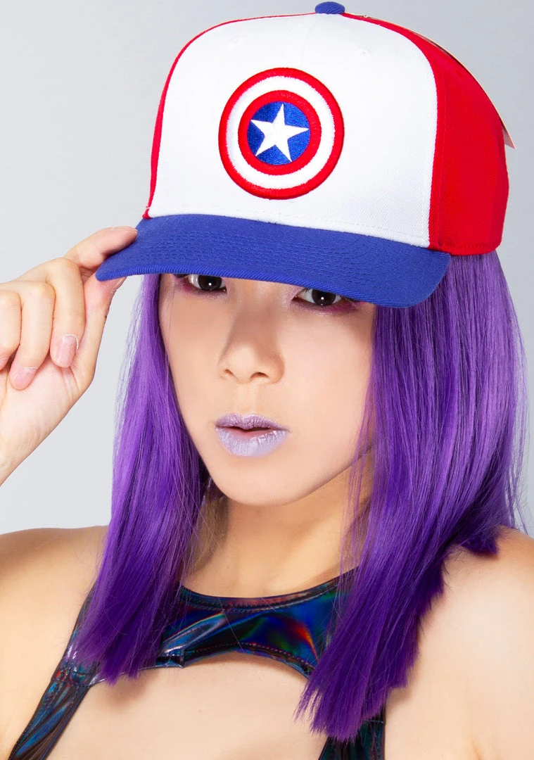 BIOWORLD Accessories X Marvel Captain America Flat Brim Hat