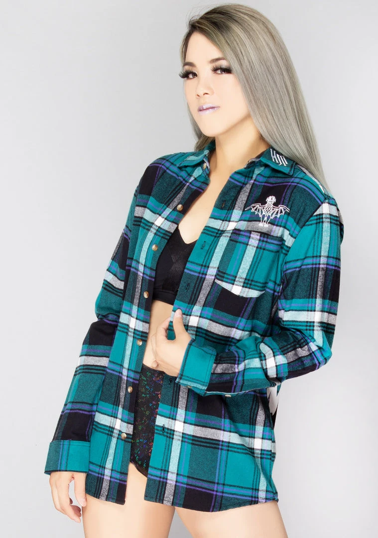 Cakeworthy X Disney Haunted Mansion Foolish Mortals Flannel Shirt