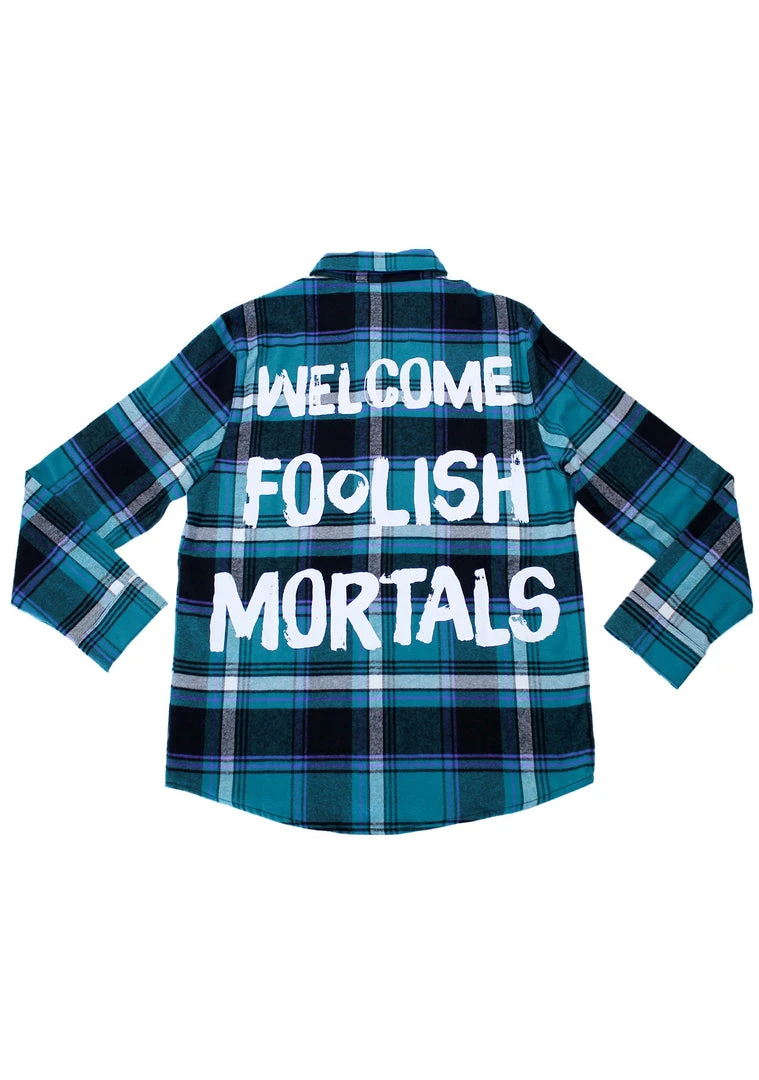 Cakeworthy X Disney Haunted Mansion Foolish Mortals Flannel Shirt