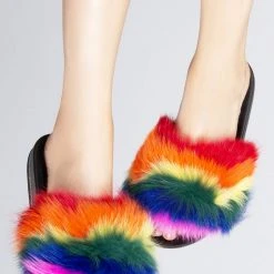 Cape Robbin Fever Dream Faux Fur Sandals The Great Fantastic