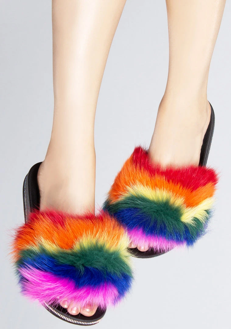 Cape Robbin Fever Dream Faux Fur Sandals The Great Fantastic