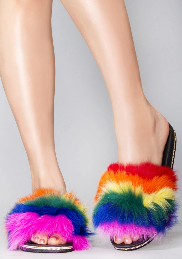 Cape Robbin Fever Dream Faux Fur Sandals The Great Fantastic
