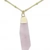 Charged Heart Rose Quartz Gemstone Necklace New