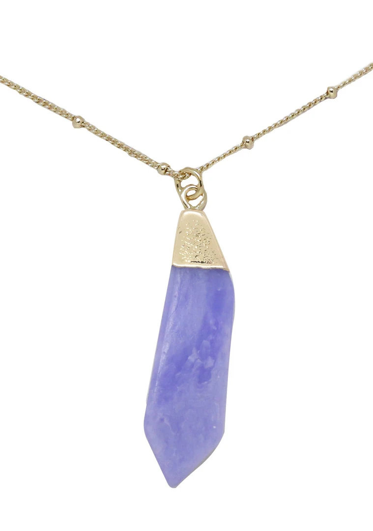 Charged New Serenity Blue Agate Gemstone Necklace