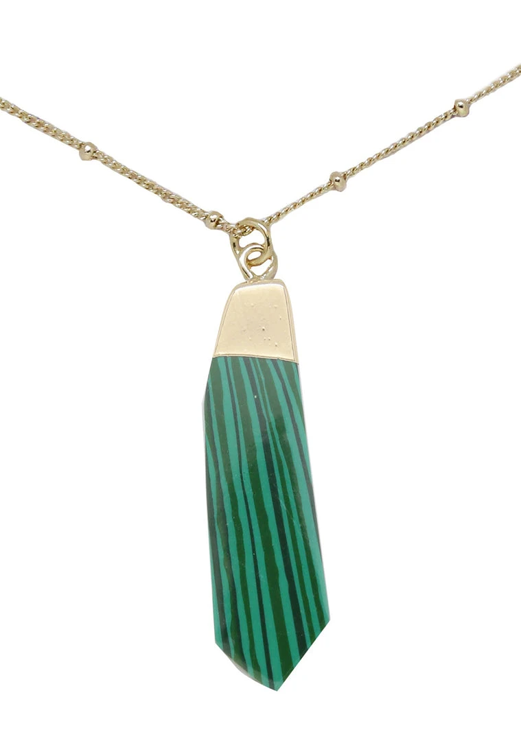 Charged Wisdom Malachite Gemstone Necklace New