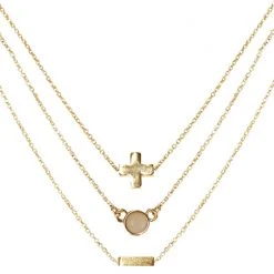 Charged Heart Rose Quartz Delicate Chain Necklace Set