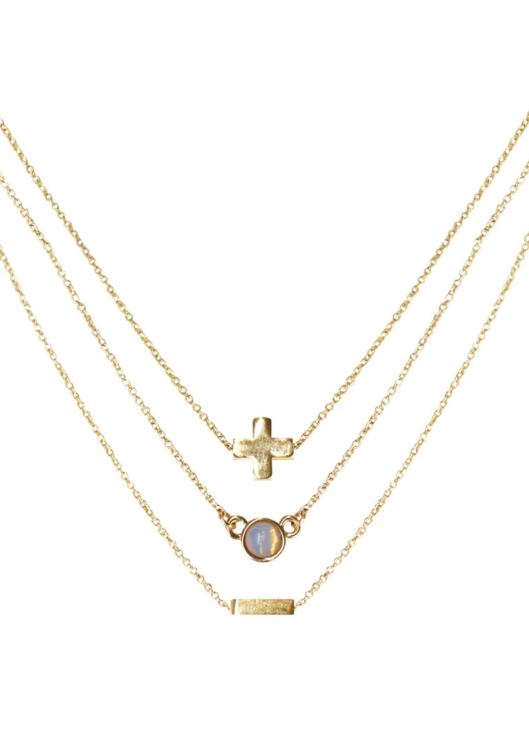 Charged Journey Opal Delicate Chain Necklace Set