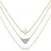 Charged Serenity Blue Agate Delicate Chain Necklace Set