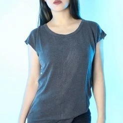 LA Style Rush Cut It Out Tunic Top In Charcoal Women's Festival