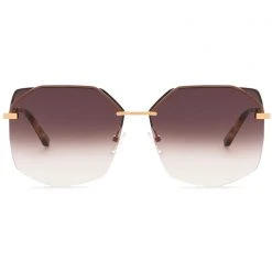 DIFF Eyewear Tea Room Cinema Bree Sunglasses In Gold/Brown Gradient