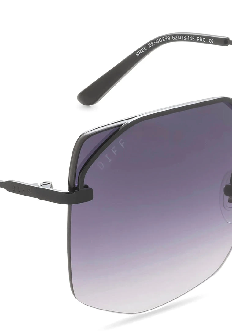 DIFF Eyewear Bree Sunglasses In Black/Grey Gradient
