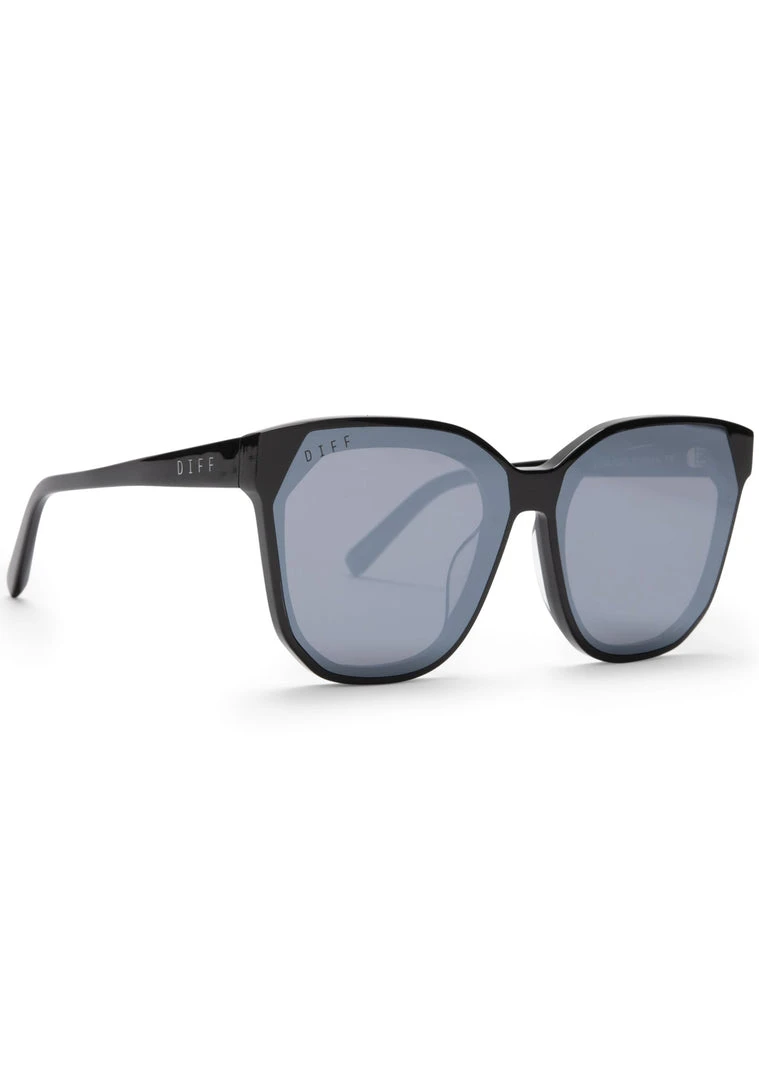 DIFF Eyewear New Gia Sunglasses In Black/Grey Mirror
