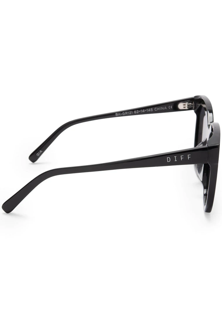 DIFF Eyewear New Gia Sunglasses In Black/Grey Mirror
