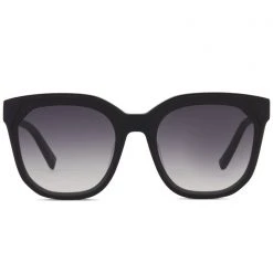 DIFF Eyewear Gia Sunglasses In Matte Black/Grey Gradient